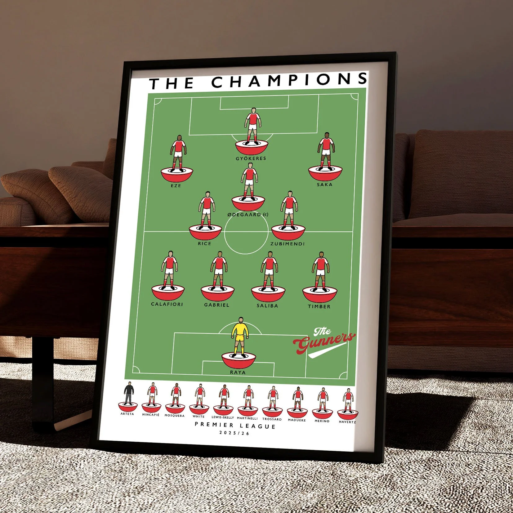 Arsenal The Champions 25/26 Poster | Matthew J I Wood Design